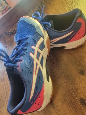 ASICS Blue & Pink Gel Rocket Indoor Court Shoes